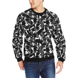 Crow illustration pattern Men's Crew Neck Sweatshirt