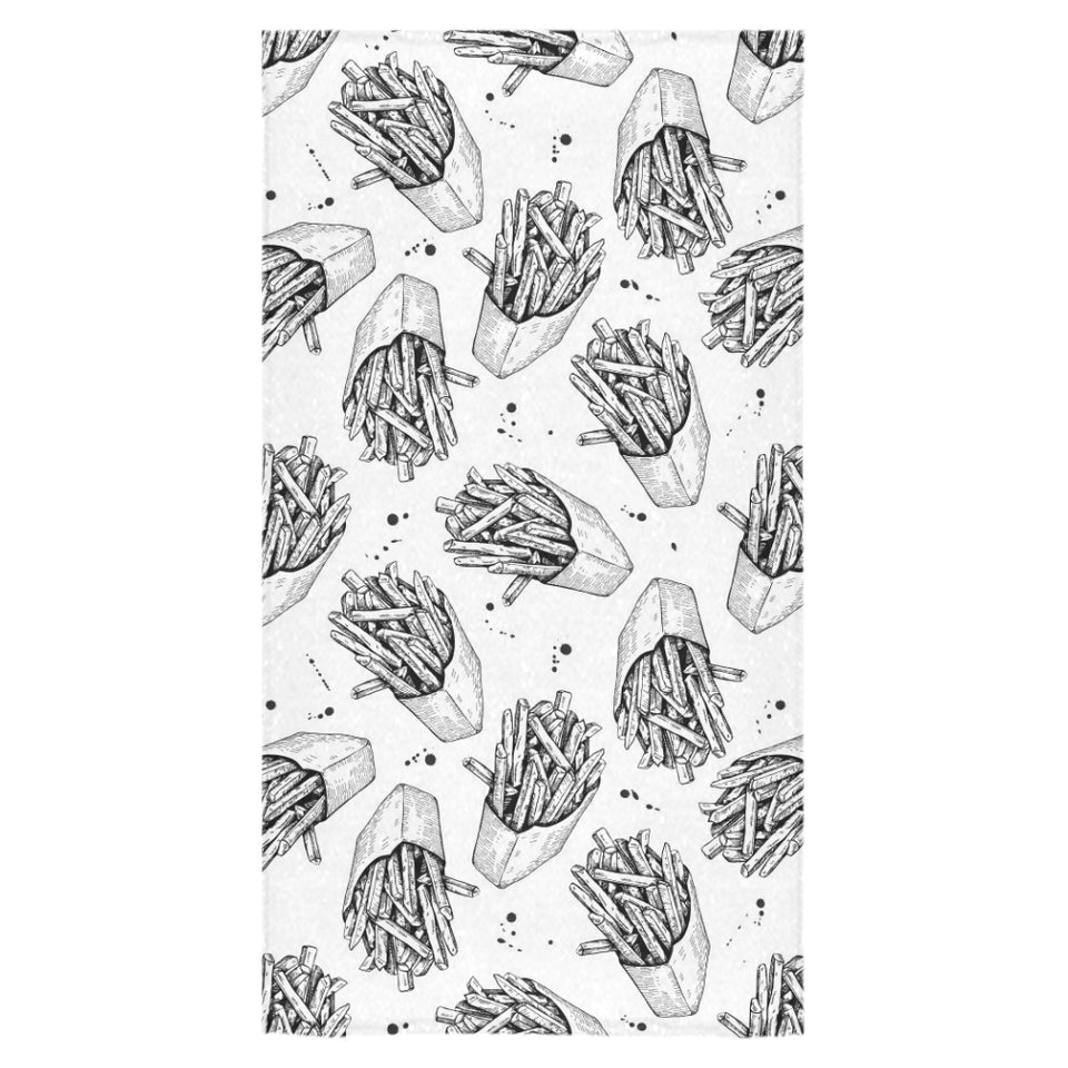 Hand drawn french fries pattern Bath Towel