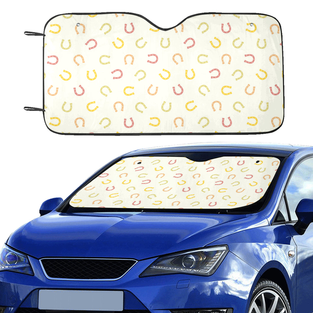 Horseshoes Pattern Print Design 02 Car Sun Shade