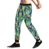 Colorful parrot exotic flower leaves Unisex Casual Sweatpants