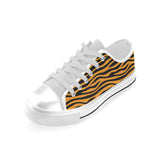Bengal tigers skin print pattern background Men's Low Top Shoes White