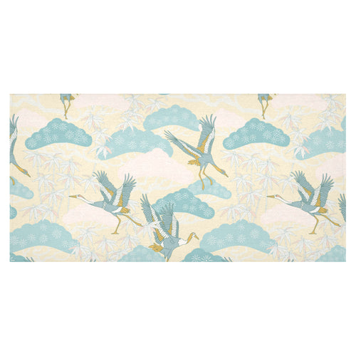 Bonsai bamboo stork japanese pattern cream theme Tablecloth