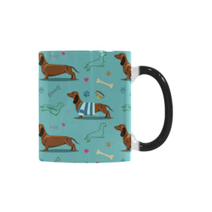 Dachshund decorative background Morphing Mug Heat Changing Mug