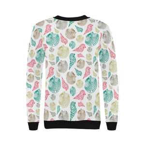 Colorful shell pattern Women's Crew Neck Sweatshirt