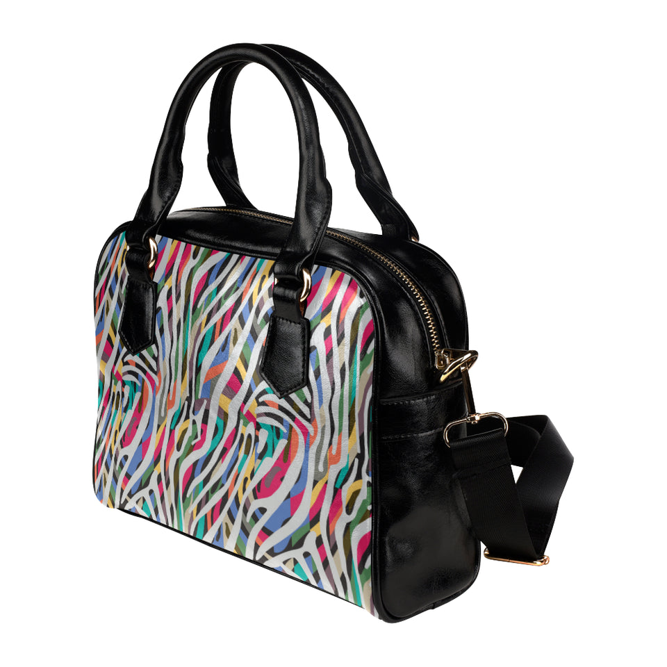 Colorful zebra skin pattern Shoulder Handbag