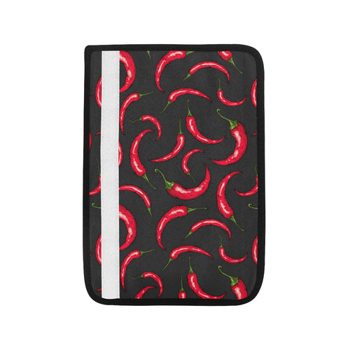 Chili peppers pattern black background Car Seat Belt Cover