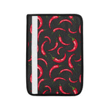 Chili peppers pattern black background Car Seat Belt Cover