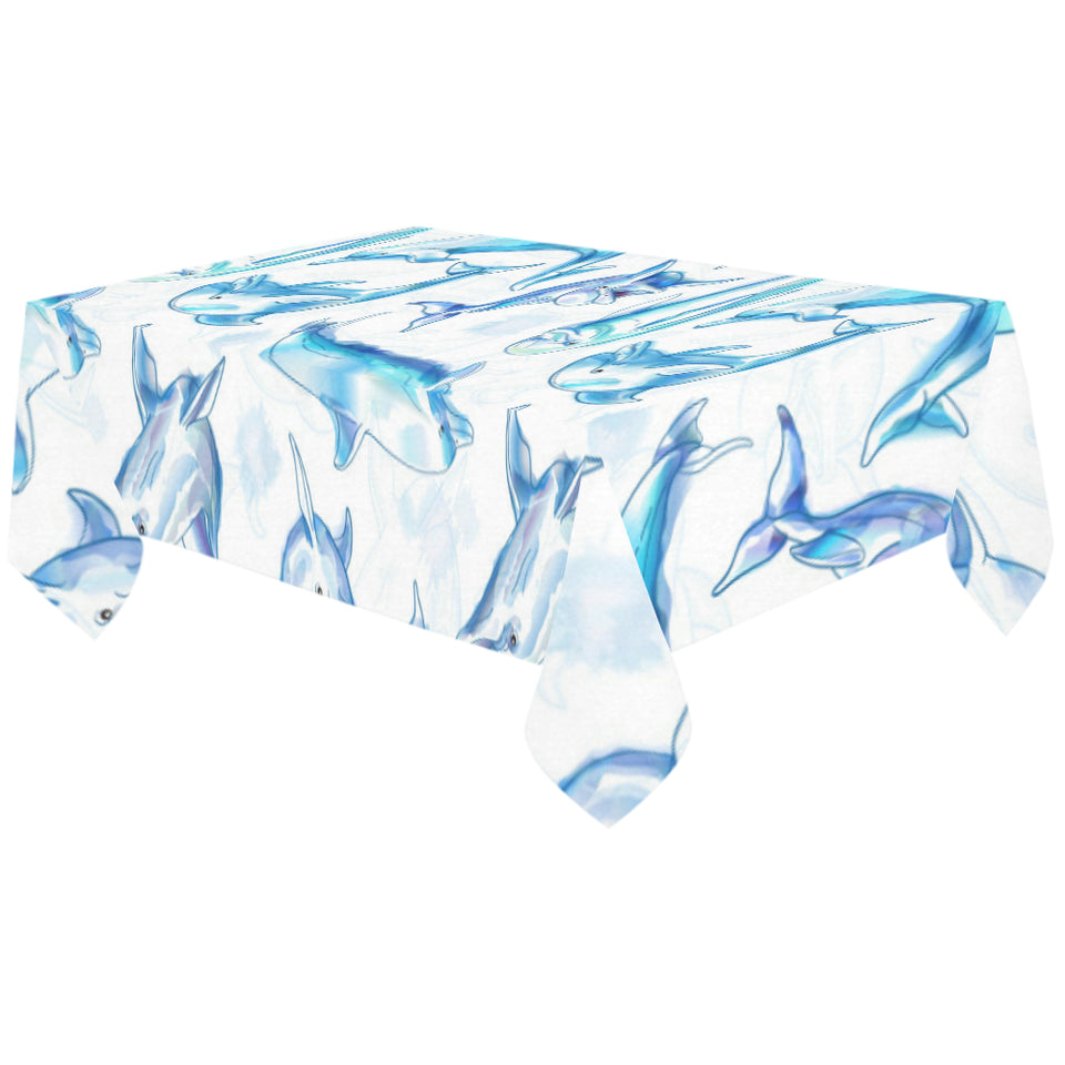 Watercolor dolphin pattern Tablecloth