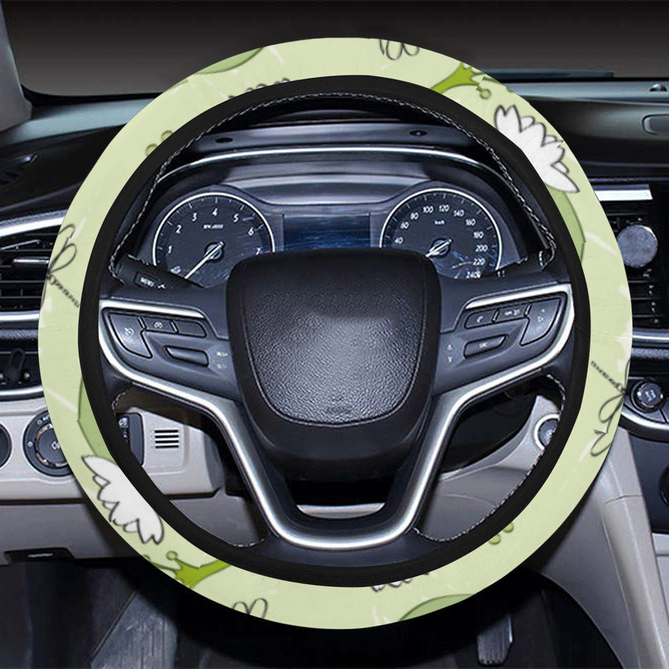 Cute frog dragonfly pattern Car Steering Wheel Cover