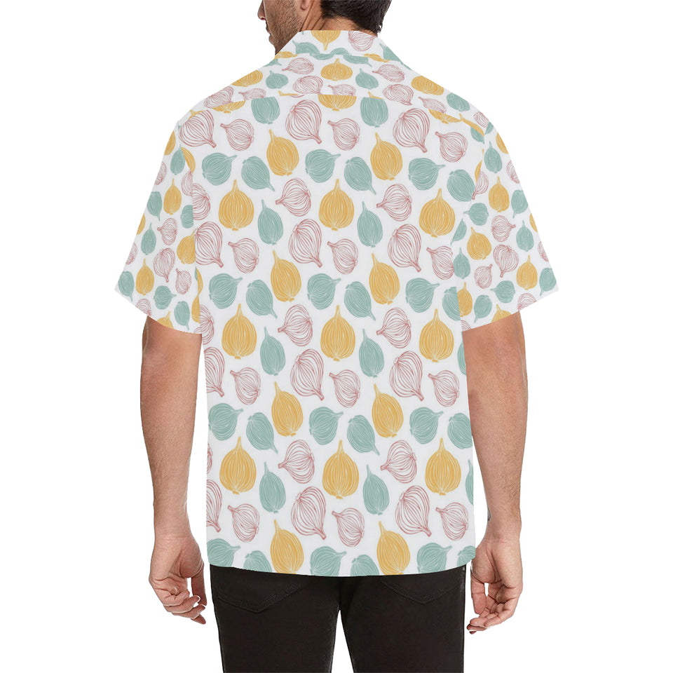 colorful onions white background Men's All Over Print Hawaiian Shirt
