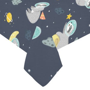 Cute sloth astronaut star planet rocket pattern Tablecloth