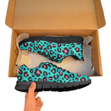 Green leopard skin print pattern Women's Sneaker Shoes
