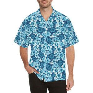 Hibiscus Pattern Print Design 03 Men's All Over Print Hawaiian Shirt (Model T58)