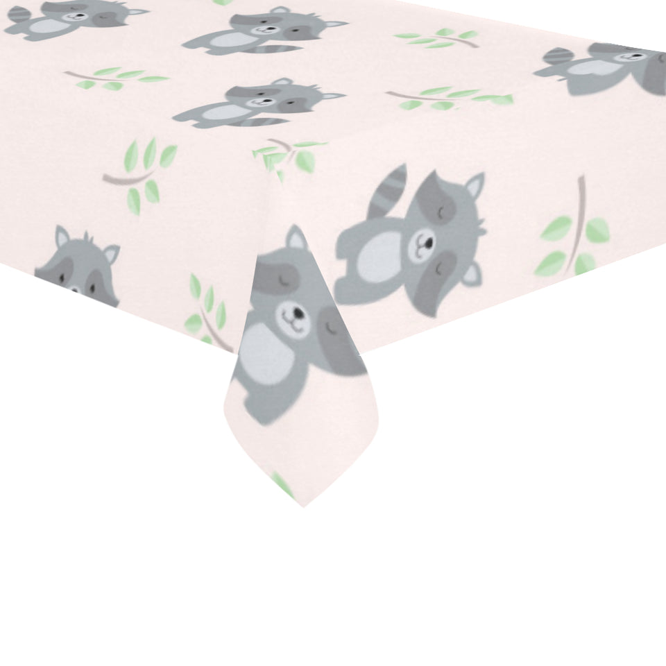 cute raccoons leaves pattern Tablecloth