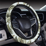 Monkey sloth lemur palm trees pattern Car Steering Wheel Cover