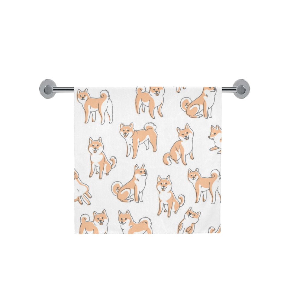 shiba inu dog pattern Bath Towel