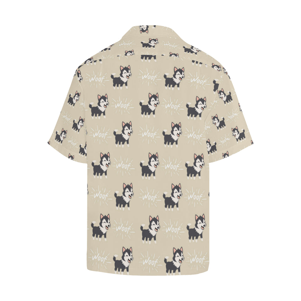 Cute Siberian Husky Men's All Over Print Hawaiian Shirt
