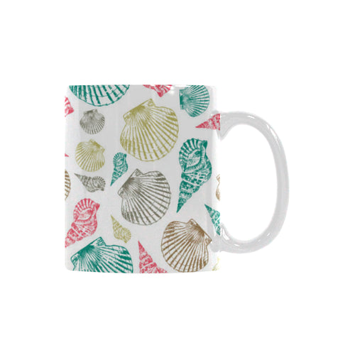 Colorful shell pattern Classical White Mug (Fulfilled In US)