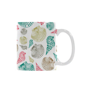 Colorful shell pattern Classical White Mug (Fulfilled In US)
