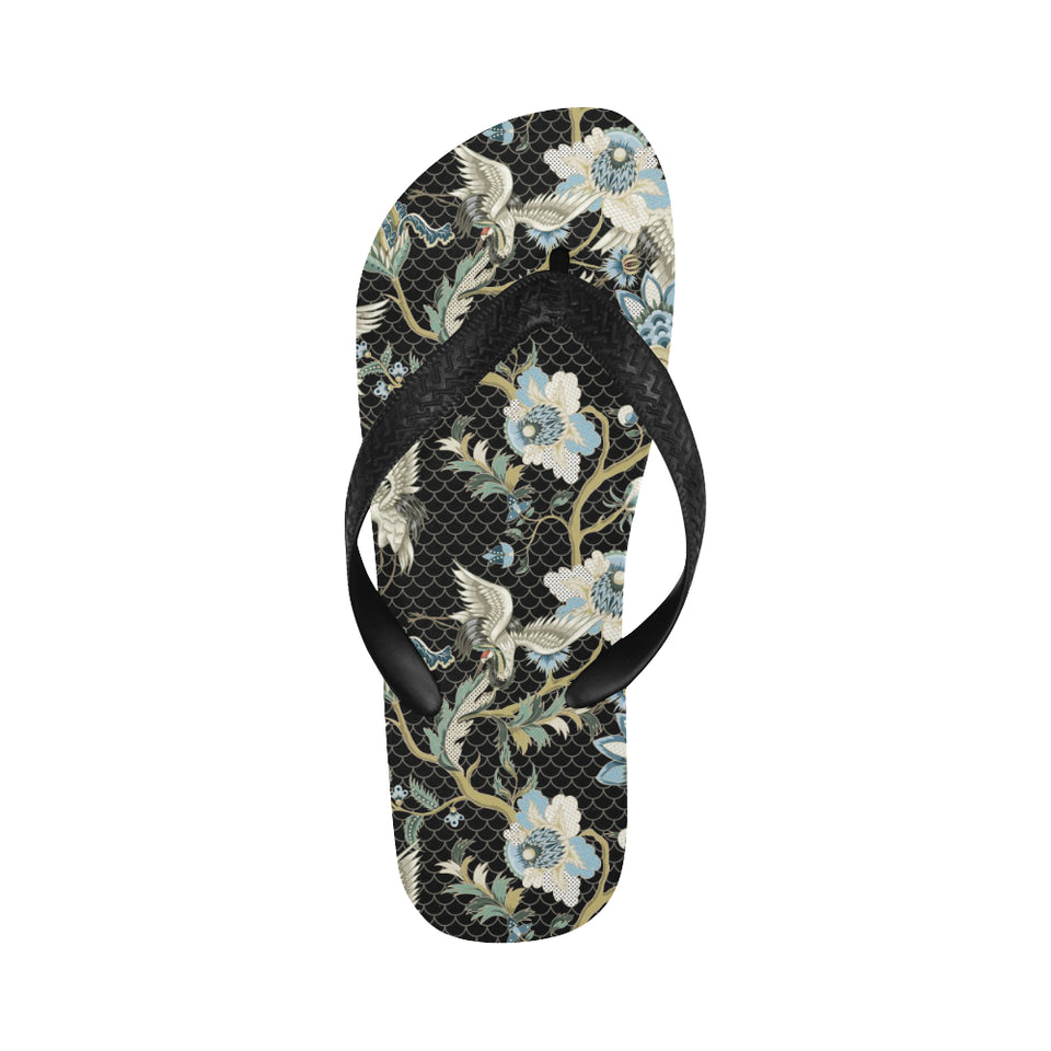 Japanese crane ornament elements Unisex Flip Flops