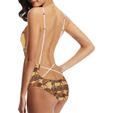 Camel polynesian tribal design pattern Women's One-Piece Swimsuit