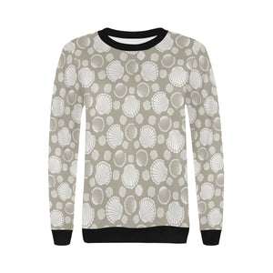 Scallop shell pattern Women's Crew Neck Sweatshirt