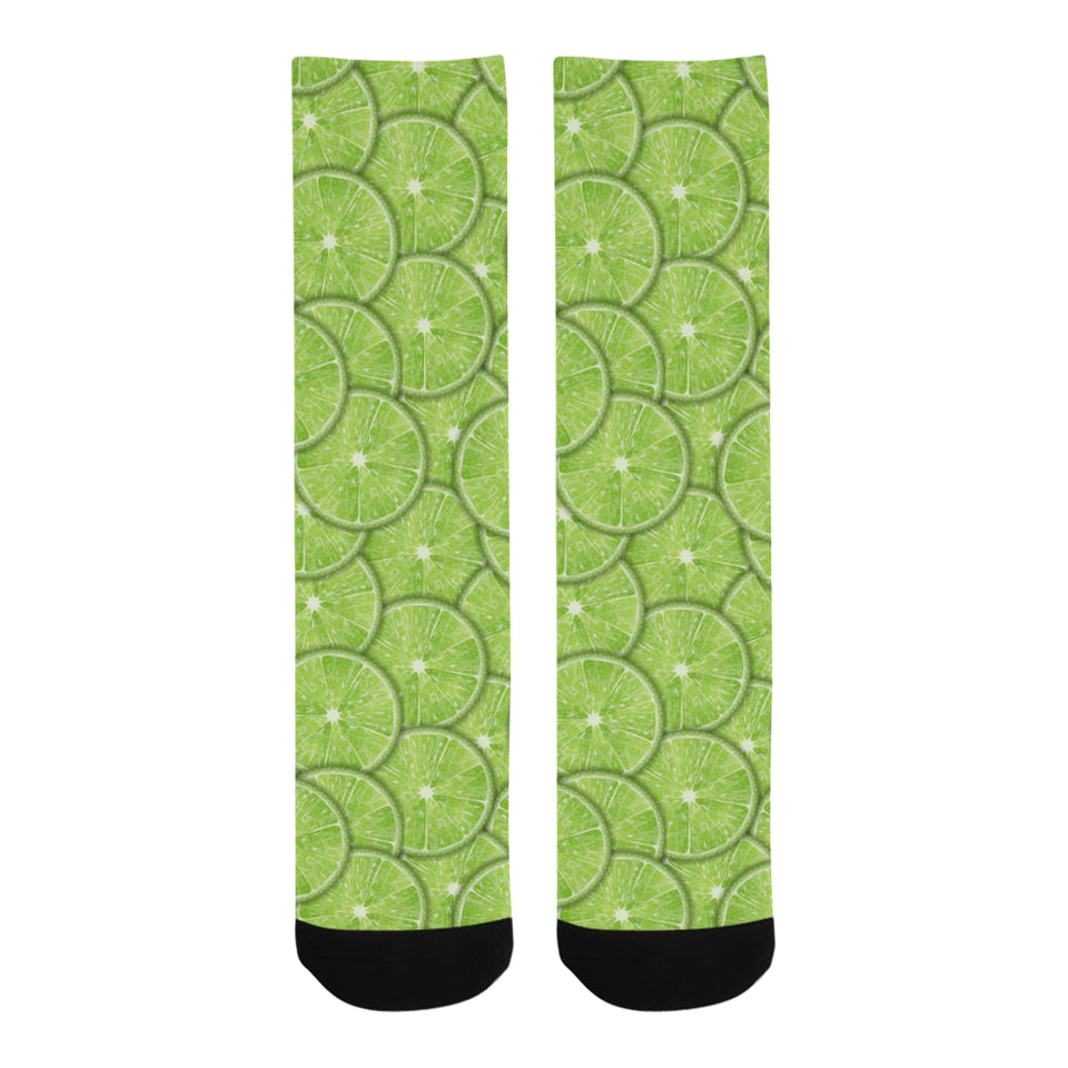 Slices of Lime pattern Crew Socks