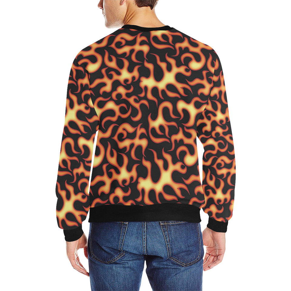 Fire flame dark pattern Men's Crew Neck Sweatshirt