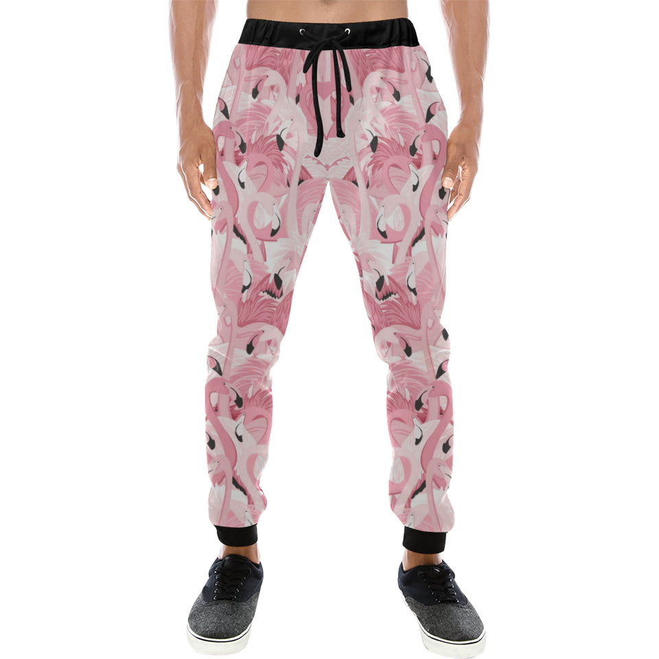 Pink flamingos pattern background Unisex Casual Sweatpants