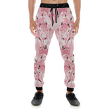 Pink flamingos pattern background Unisex Casual Sweatpants