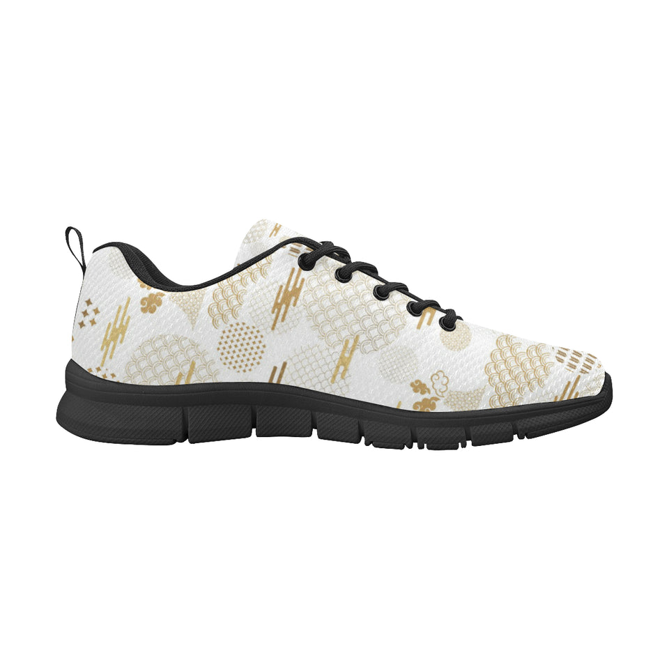 Beautiful gold japanese pattern Women's Sneaker Shoes