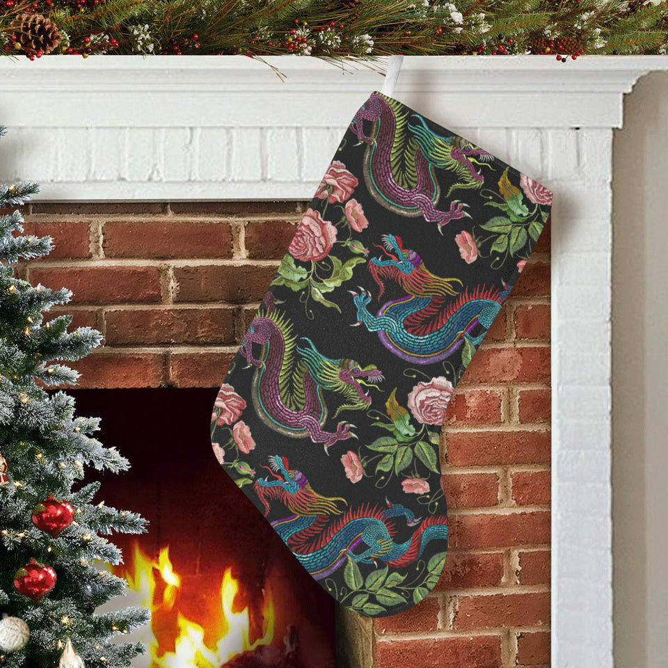 Dragons flower pattern Christmas Stocking