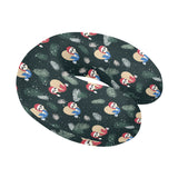 Cute sloths sleeping christmas ball santa hat patt U-Shaped Travel Neck Pillow