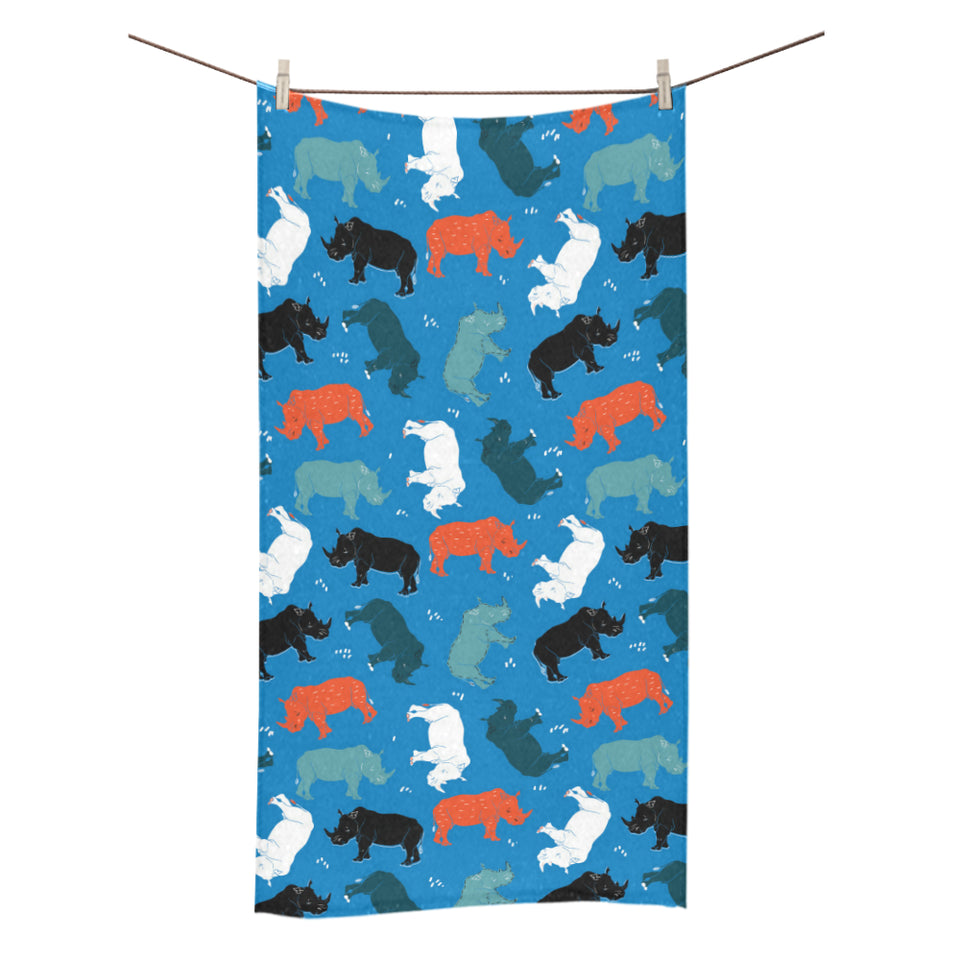 Colorful rhino pattern Bath Towel