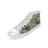 Hand drawn dragonfly pattern Men's High Top Canvas Shoes White