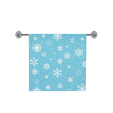 Snowflake pattern blue background Bath Towel