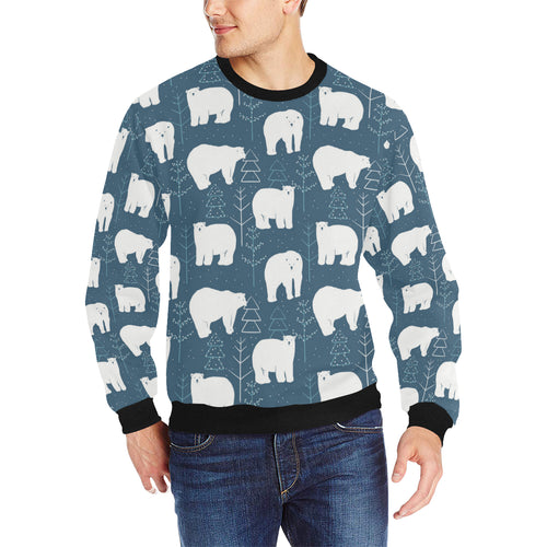 polar bear mother her child pattern Men's Crew Neck Sweatshirt