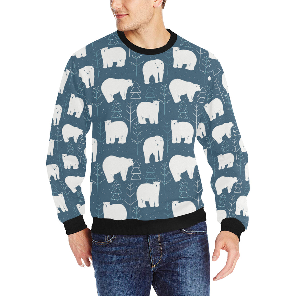 polar bear mother her child pattern Men's Crew Neck Sweatshirt