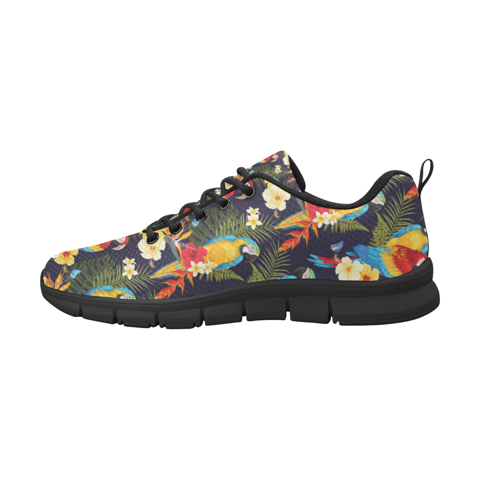Colorful parrot flower pattern Women's Sneaker Shoes