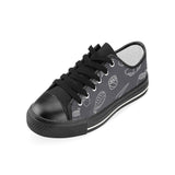 sushi pattern black background Kids' Boys' Girls' Low Top Canvas Shoes Black