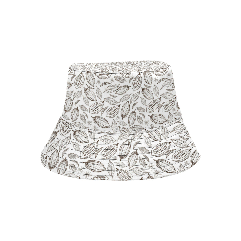 cacao beans leaves pattern Unisex Bucket Hat