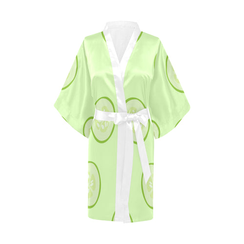 Cucumber pattern Women's Short Kimono Robe