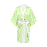 Cucumber pattern Women's Short Kimono Robe