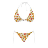 Maple leaf oak leaf acorns beige striped backgroun Sexy Bikinis Two-Piece Swimsuits