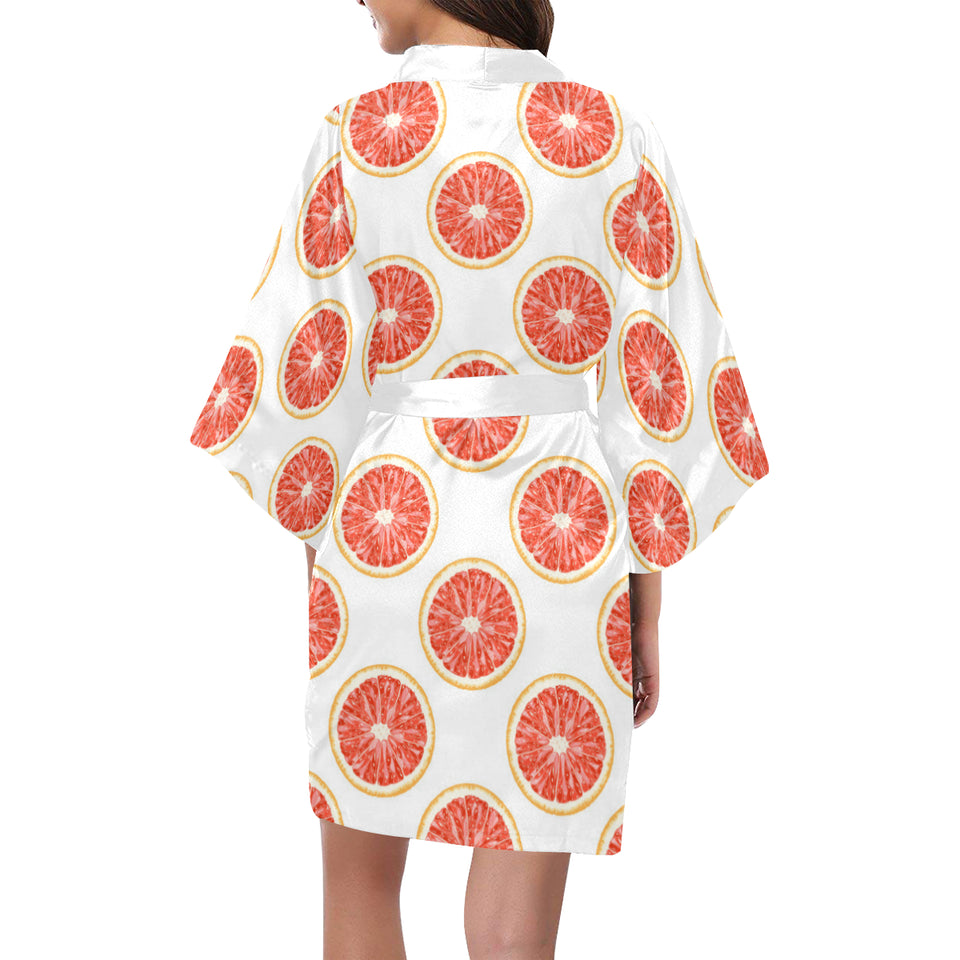 Grapefruit pattern Women's Short Kimono Robe