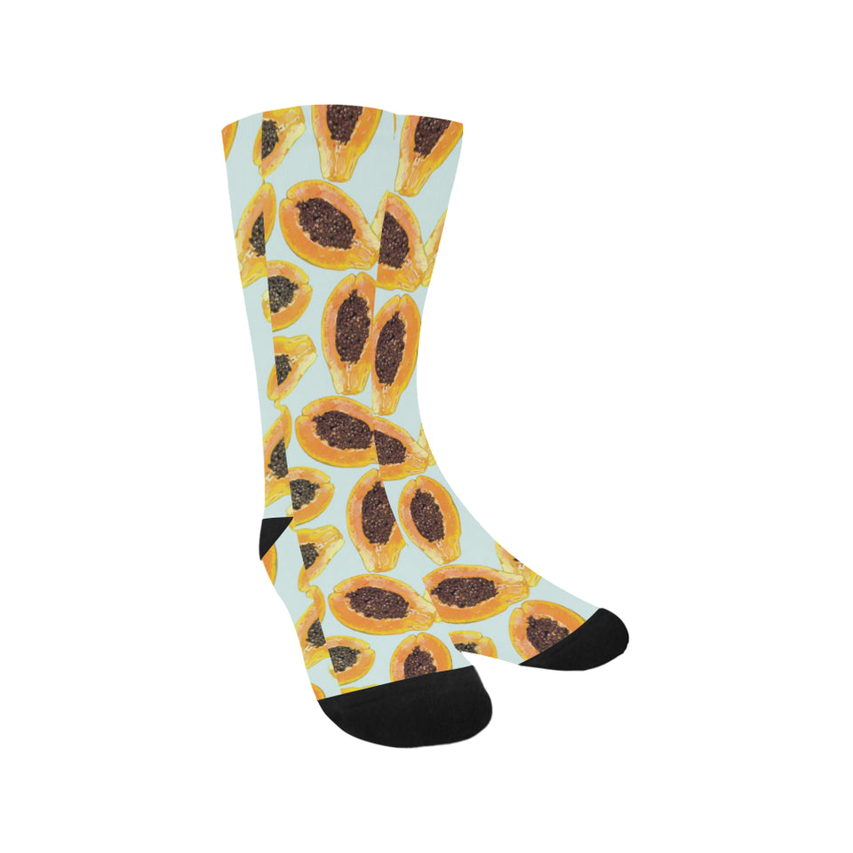 Watercolor papaya pattern Crew Socks