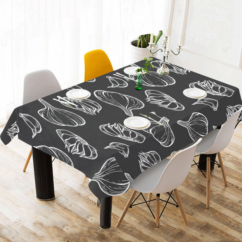 Garlic pattern black background Tablecloth