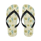 Seahorse shell starfish pattern background Unisex Flip Flops