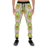 Avocado heart pink background Unisex Casual Sweatpants