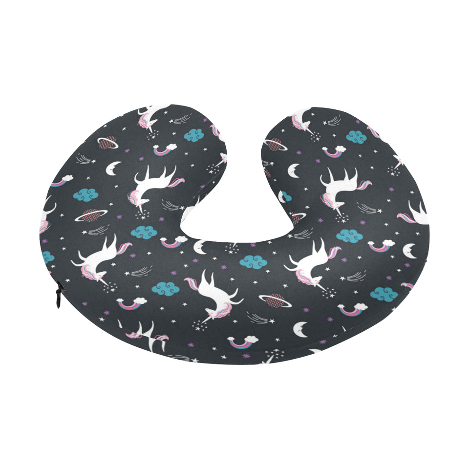 unicorn rainbows moon clound star pattern U-Shaped Travel Neck Pillow